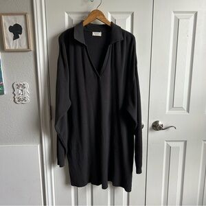 Charlie Holiday charcoal grey long sleeve ribbed oversized layering dress